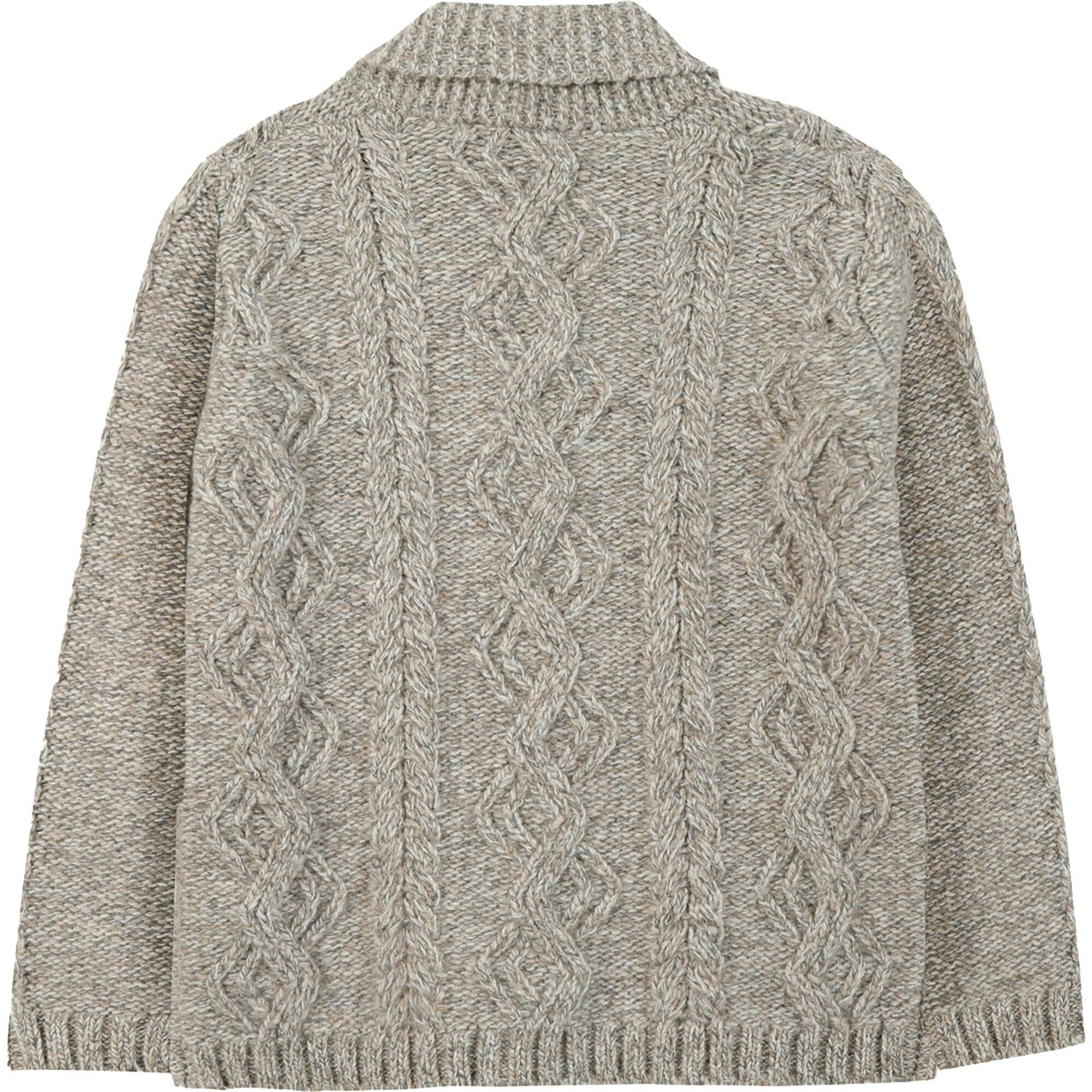 Shawl Collar Cable Knit Button-Down Cardigan