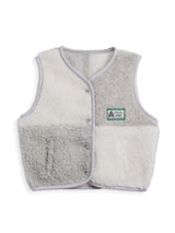 children's merino wool vest - cream & grey