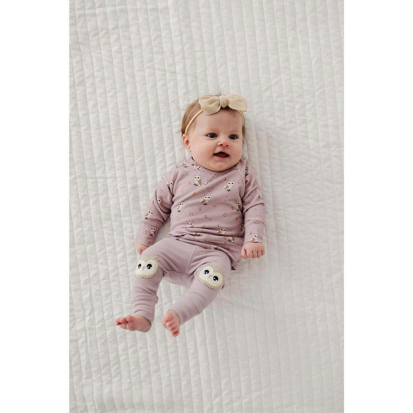 Baby Girl Patch Ribbed Leggings
