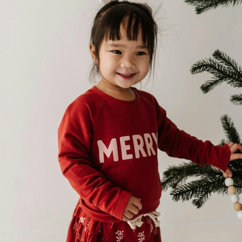 Raglan Sweatshirt Merry in Berry Red