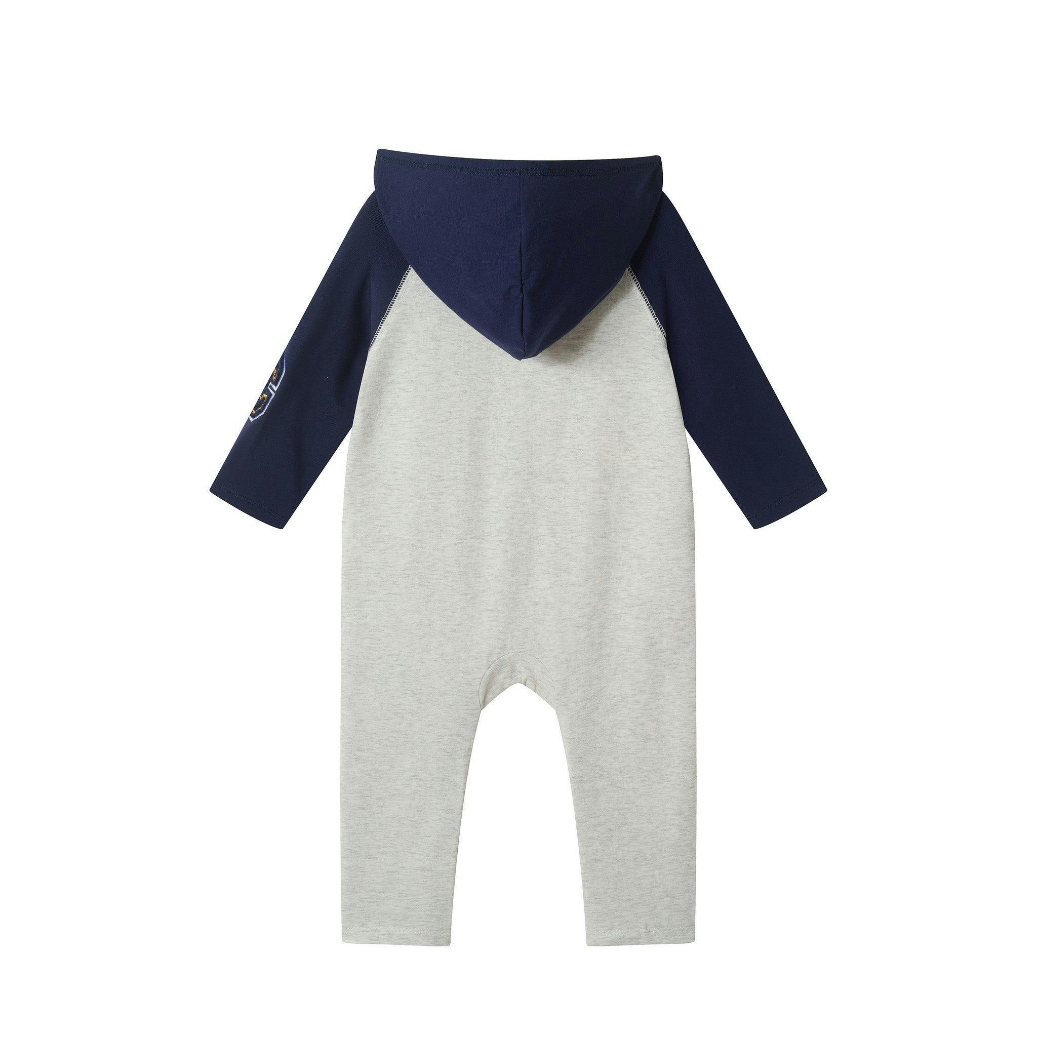 Infant (3-24M) Boys Hooded Romper | Sports All-Star - Navy