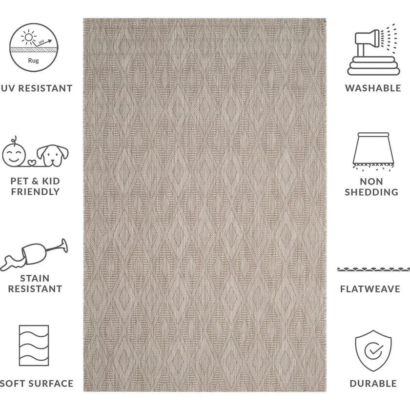 Courtyard August Indoor/Outdoor Rug, Beige