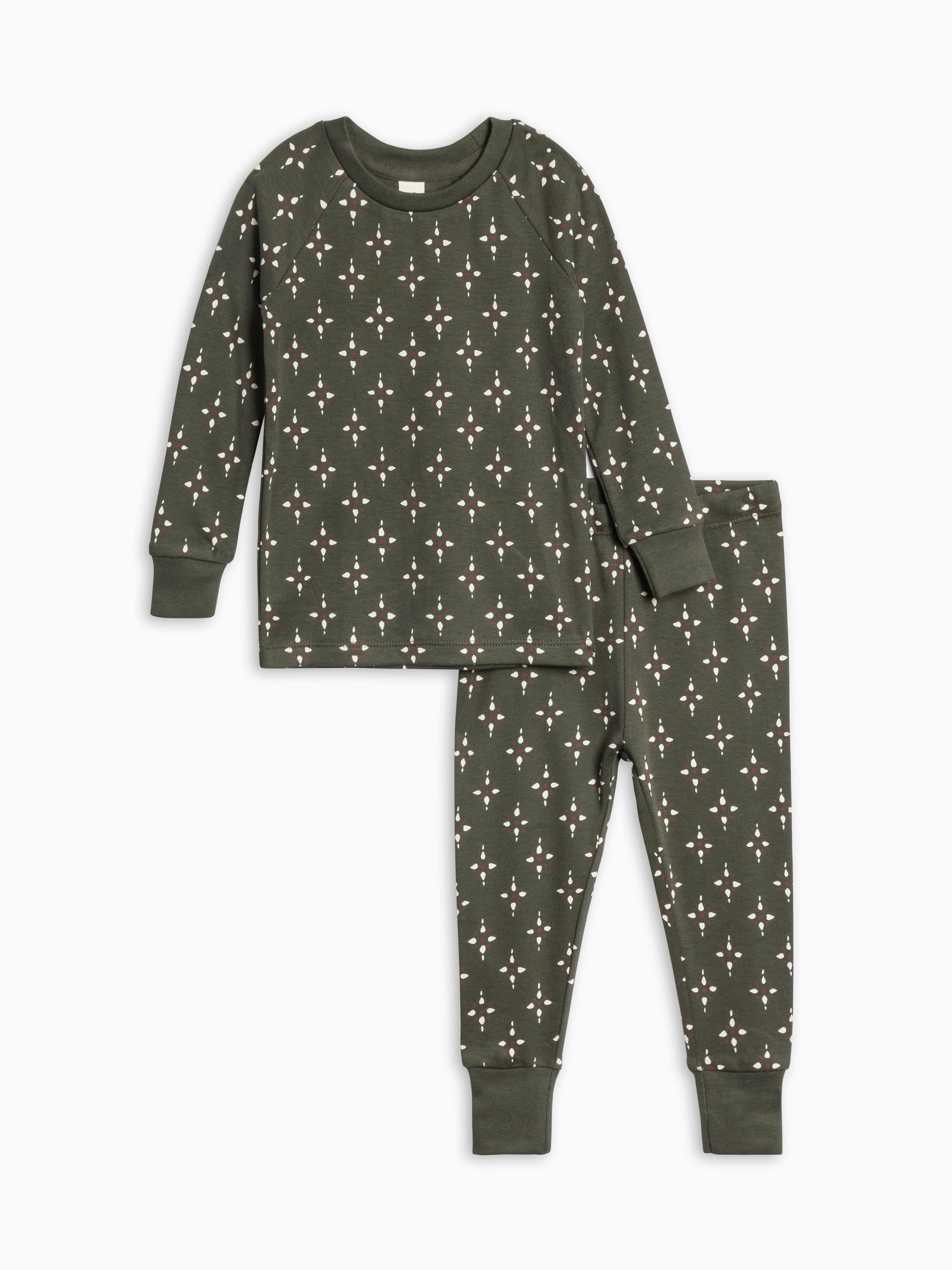 2 Piece Long Sleeve Jammie Set Basket / Cranberry