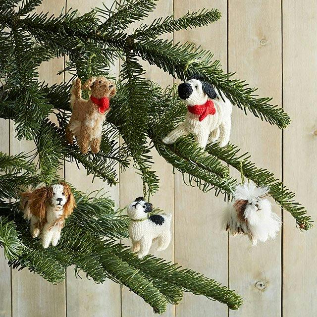 Pug Dog Hand Knit Christmas Ornament