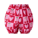 Cherry Heart Bow Dress and Bloomers