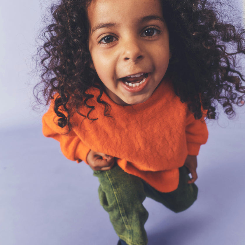 Kids Riverson Orange Teddy Sweatshirt