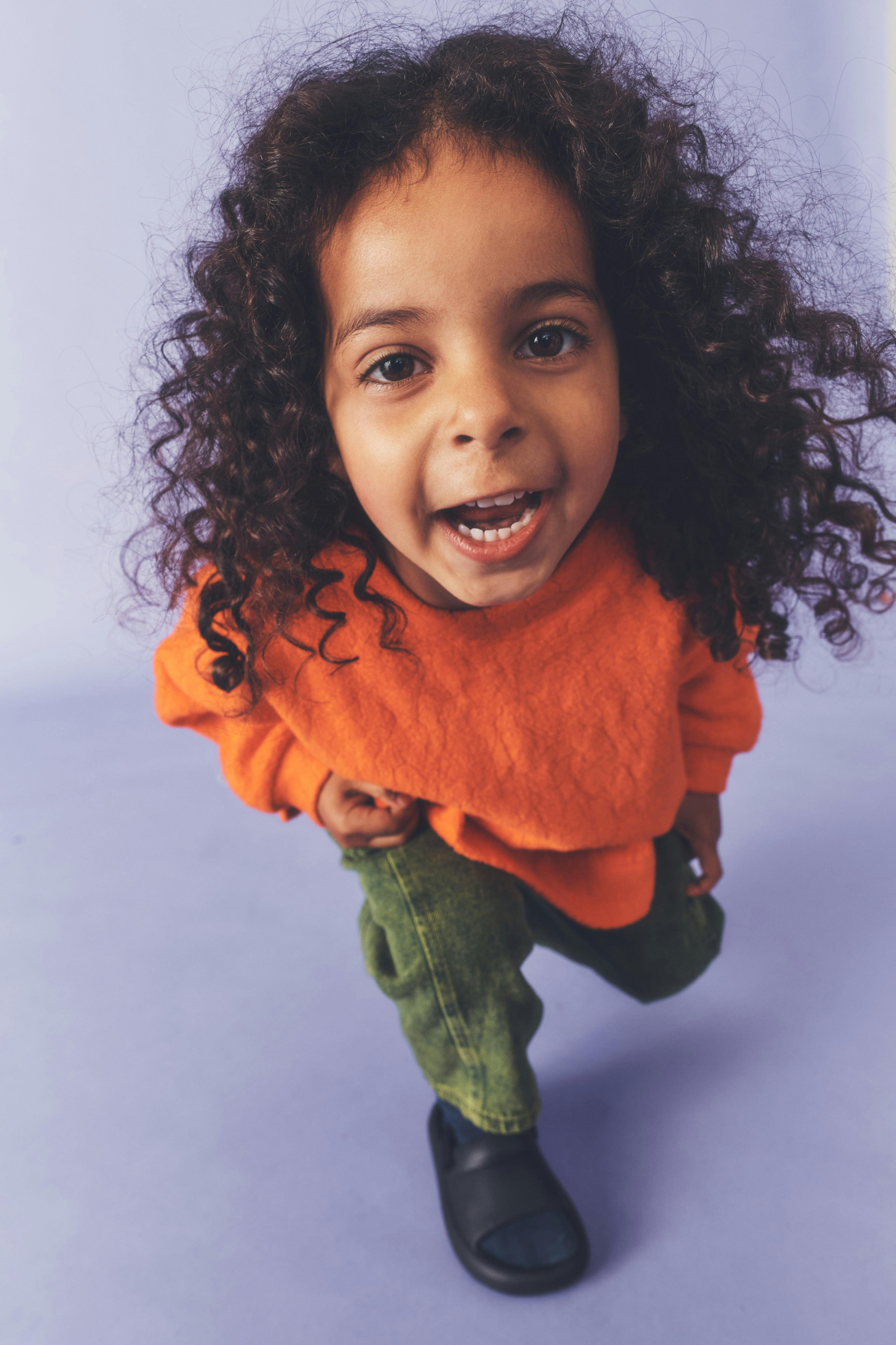 Kids Riverson Orange Teddy Sweatshirt