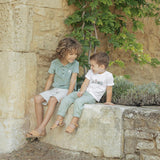 TARTINE ET CHOCOLAT Sea Green Striped Shorts
