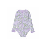 Long Sleeve One-Piece Swimsuit, Purple | POPPY BABY