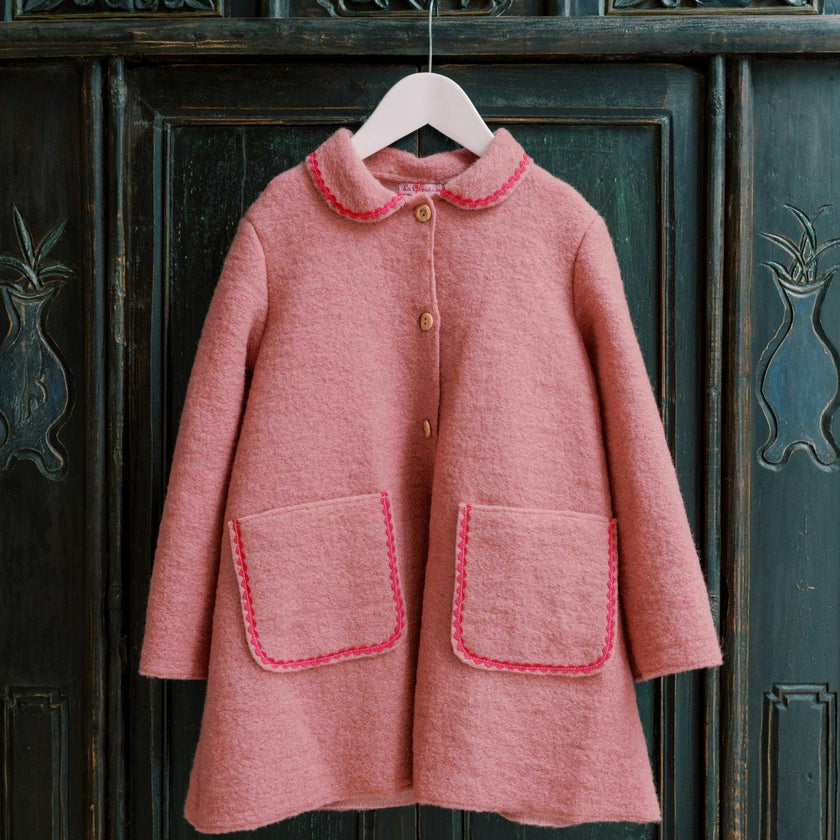 Pink Henrietta Girl Coat