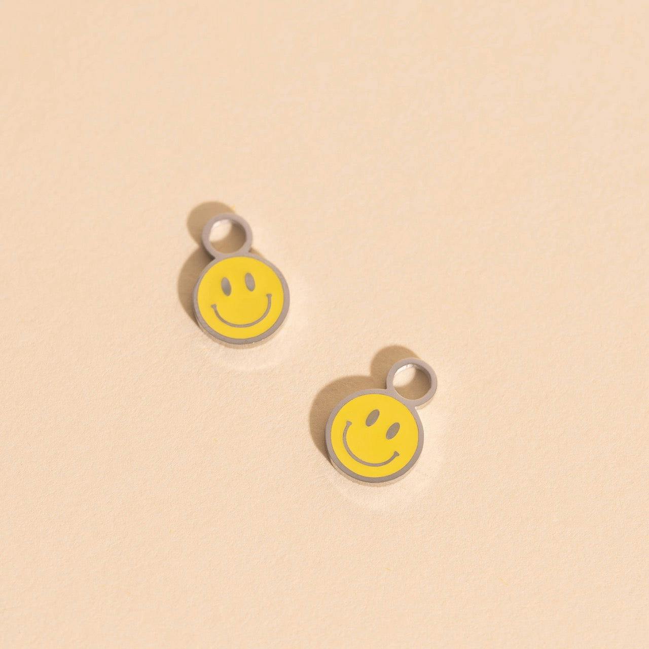 Smiley Huggie Hoop Charms