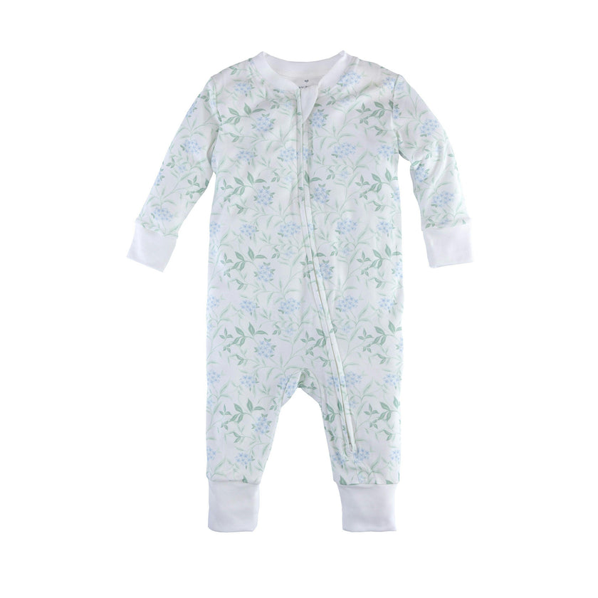 Zip up Pajama Hydrangea Blue