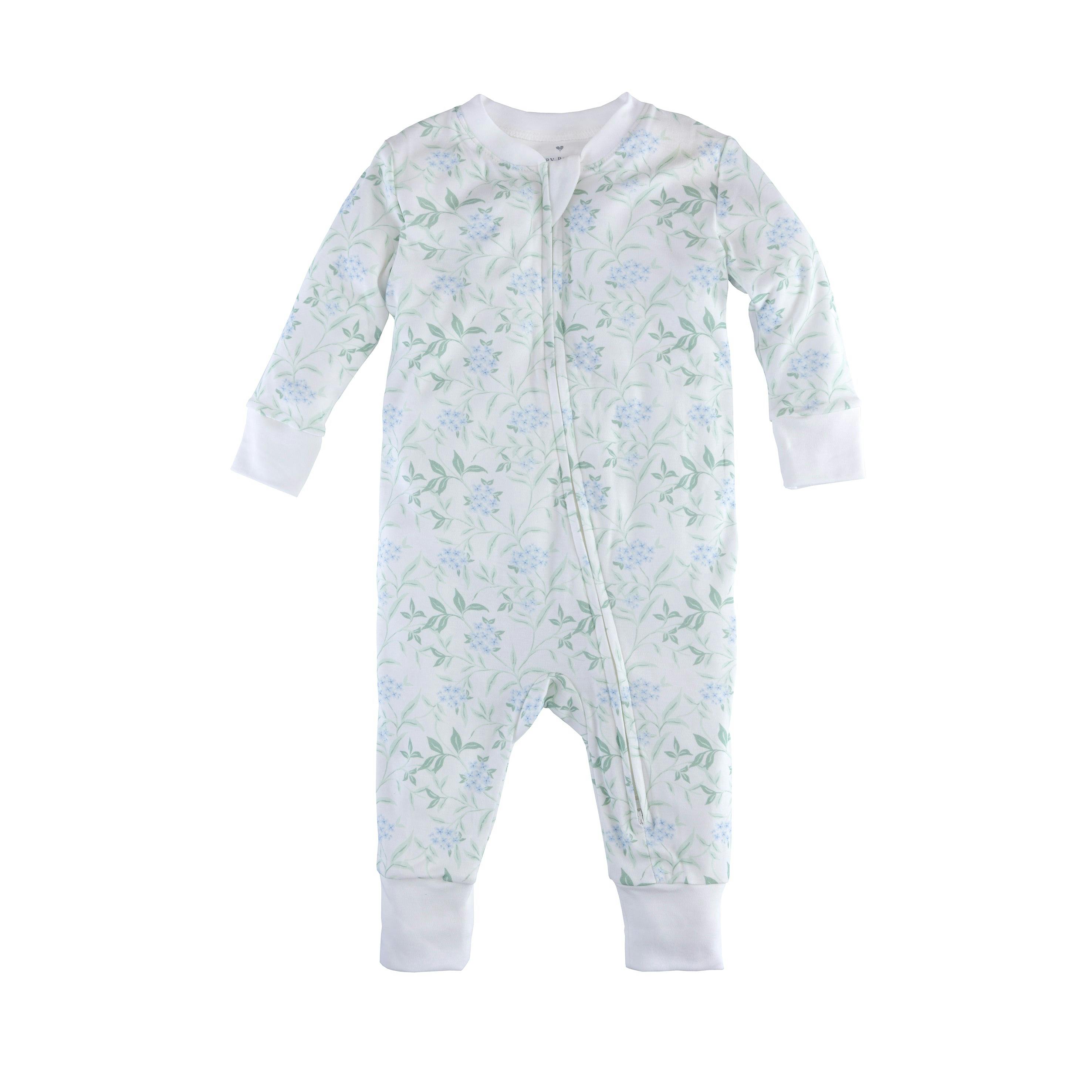 Zip up Pajama Hydrangea Blue