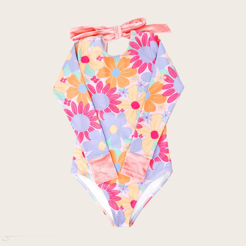 Playa Del Rey Floral One Piece Long Sleeve