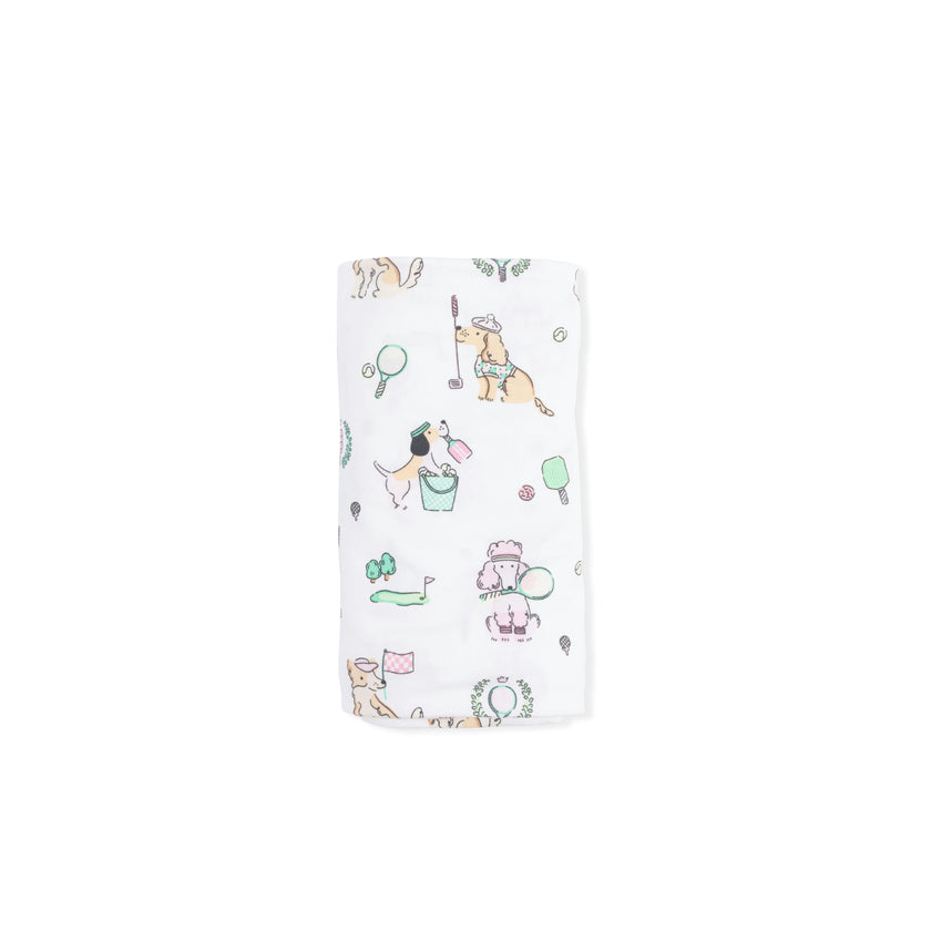 Country Club Dogs Pink - Swaddle Blanket