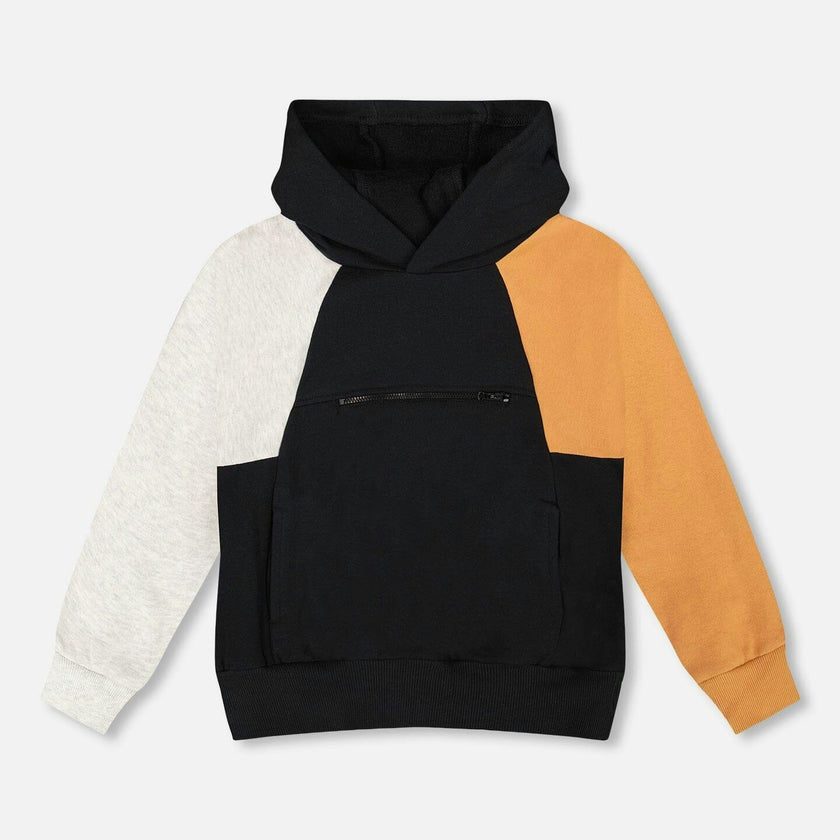 Pullover Hooded Fleece Sweatshirt with Zip Pocket