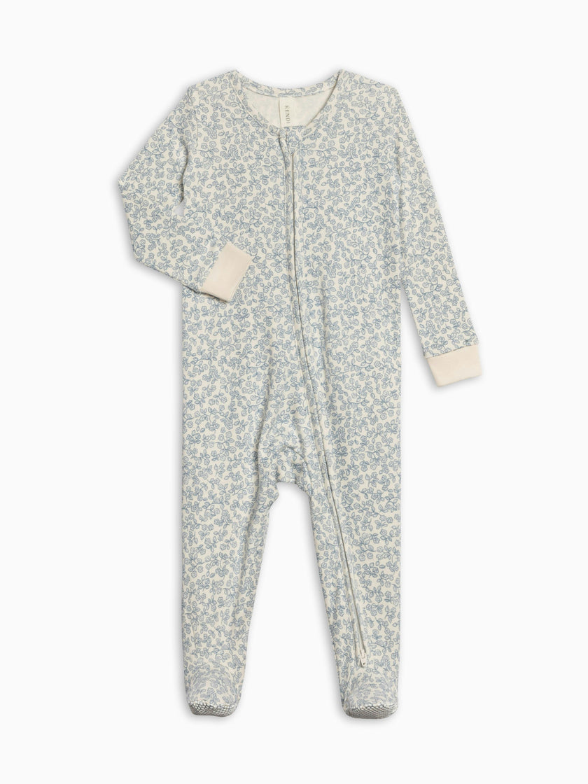 Peyton Zipper Sleeper - Narelle Floral / Ivory + Sea