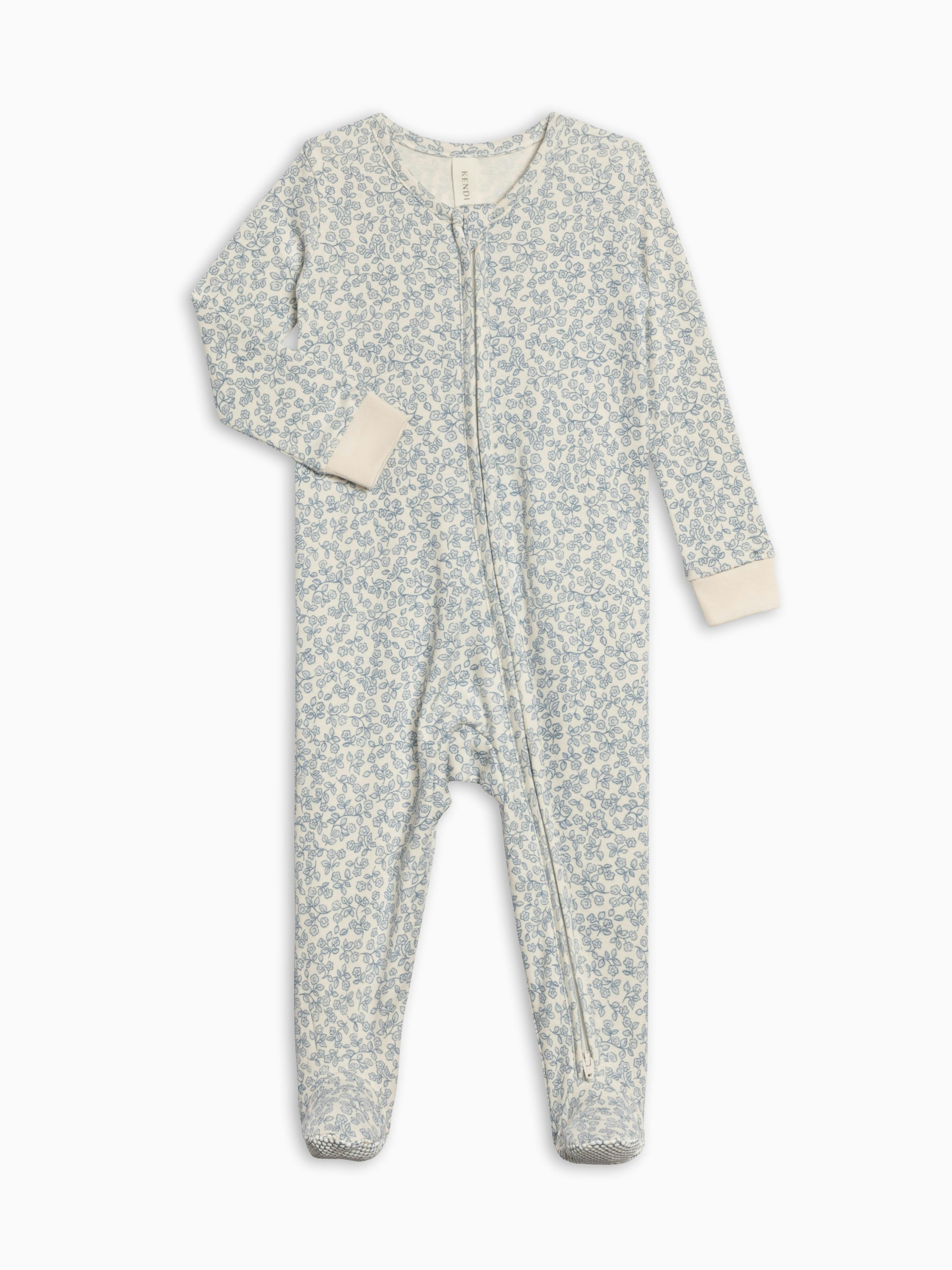 Peyton Zipper Sleeper - Narelle Floral / Ivory + Sea
