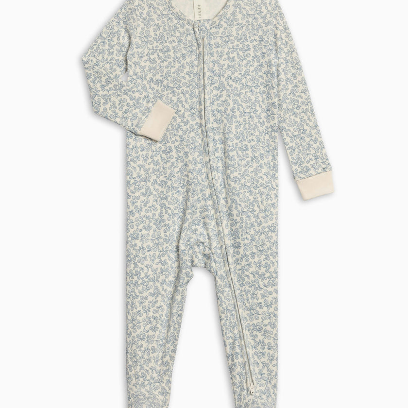 Peyton Zipper Sleeper - Narelle Floral / Ivory + Sea