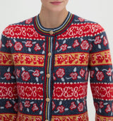 The Sonnet Cardigan - Lech Floral Stripe Red