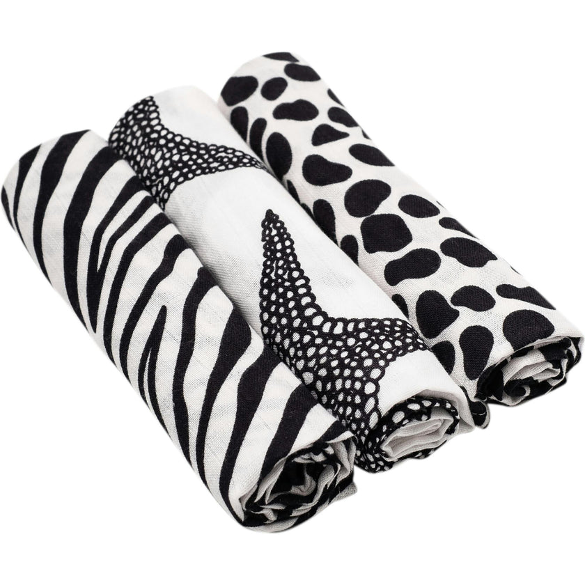 Animal Print Muslin Burp Cloths