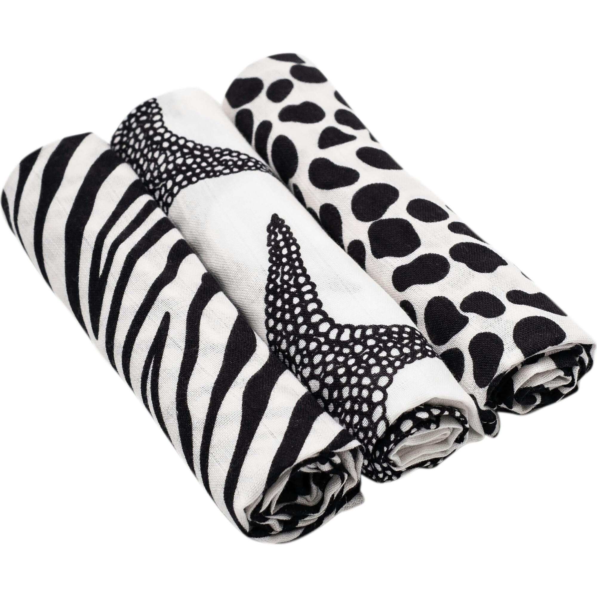 Animal Print Muslin Burp Cloths