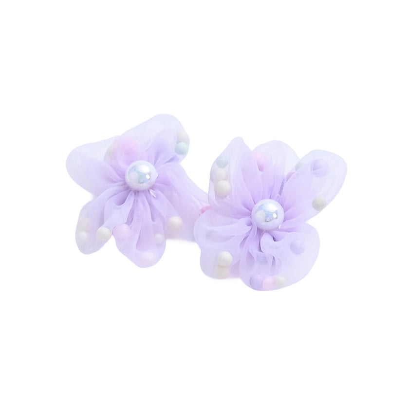 Sheer Petal Flower Hair Clip Set