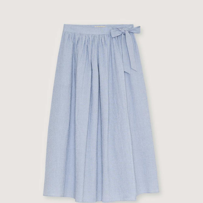 Cloe Woman Long Skirt Summer Midnight Pinstripes