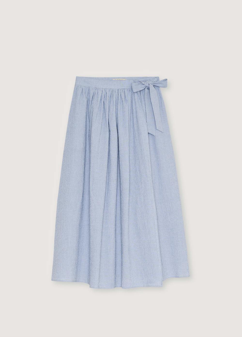 Cloe Woman Long Skirt Summer Midnight Pinstripes