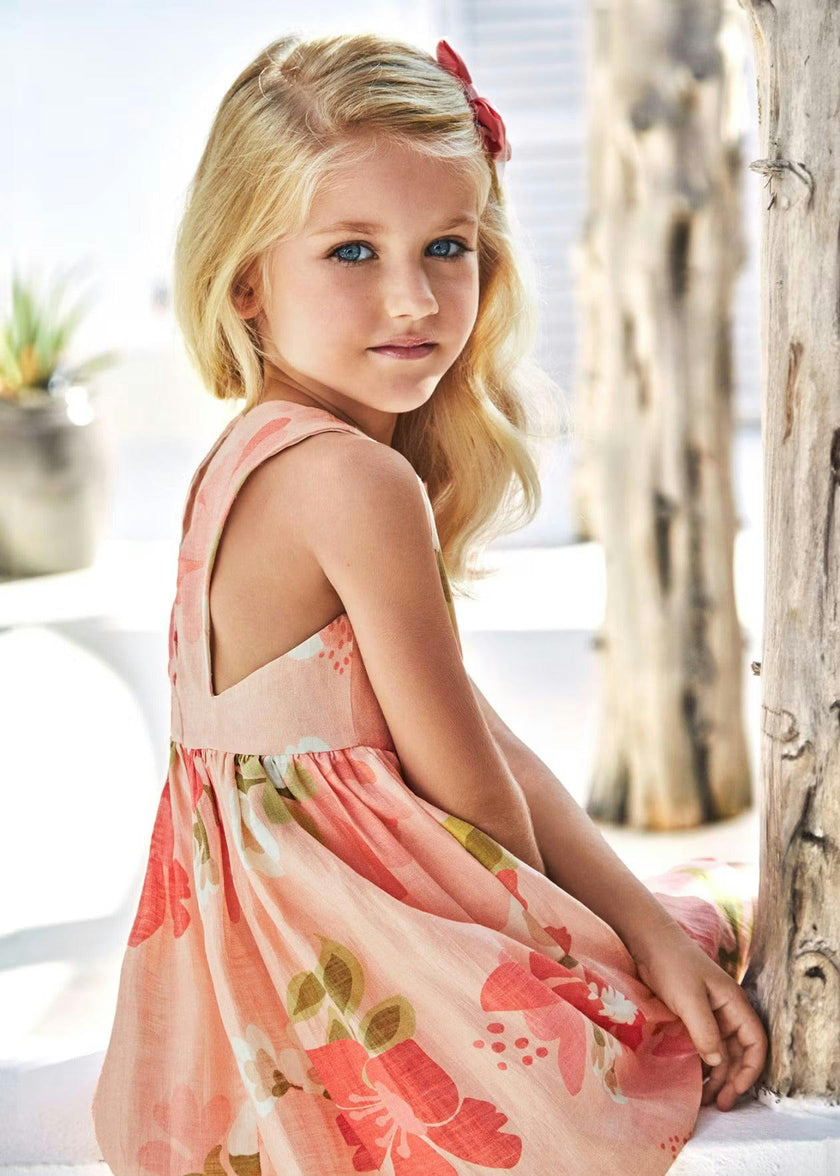 Peach Floral Summer Dress