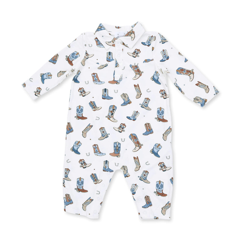 Buckaroo Boots - Long Sleeve Cowboy Romper