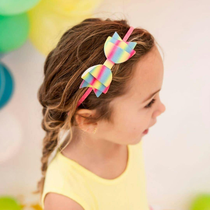 Rainbow Ombre Bow Hard Headband