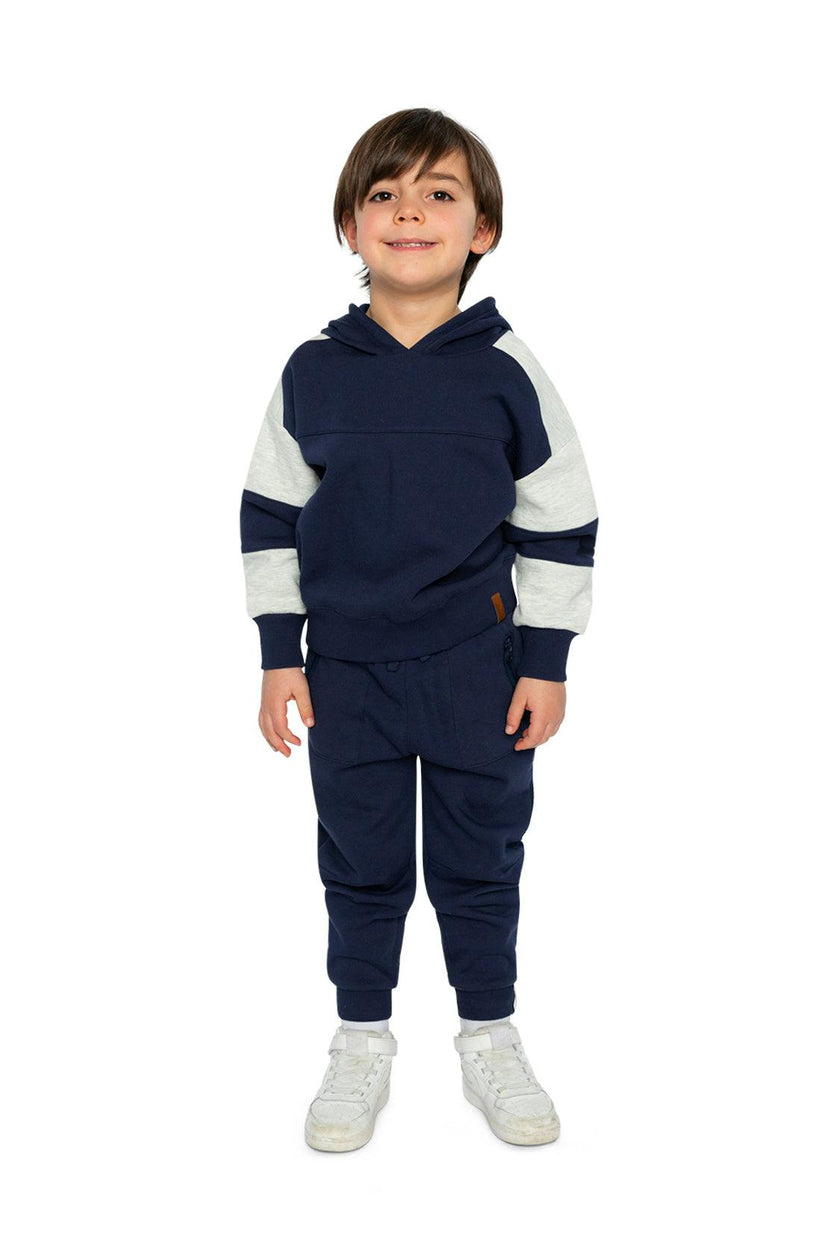 Fleece Sweatpants with Pockets Dark Blue