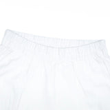 women's white scalloped linen beach pant
