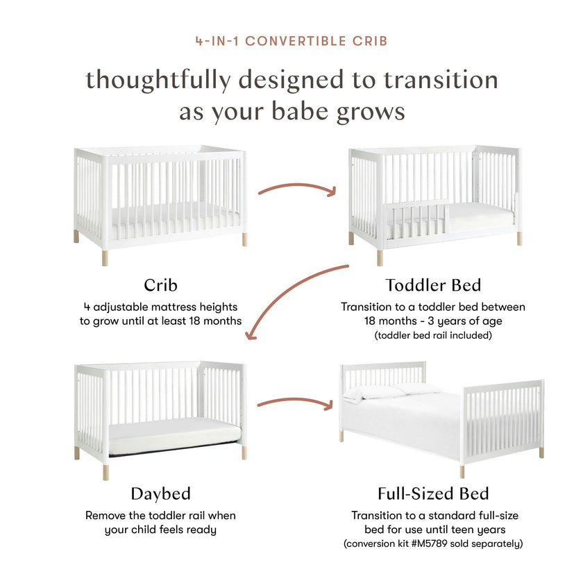 Babyletto Gelato 4-in-1 Convertible Crib with Toddler Bed Conversion Kit