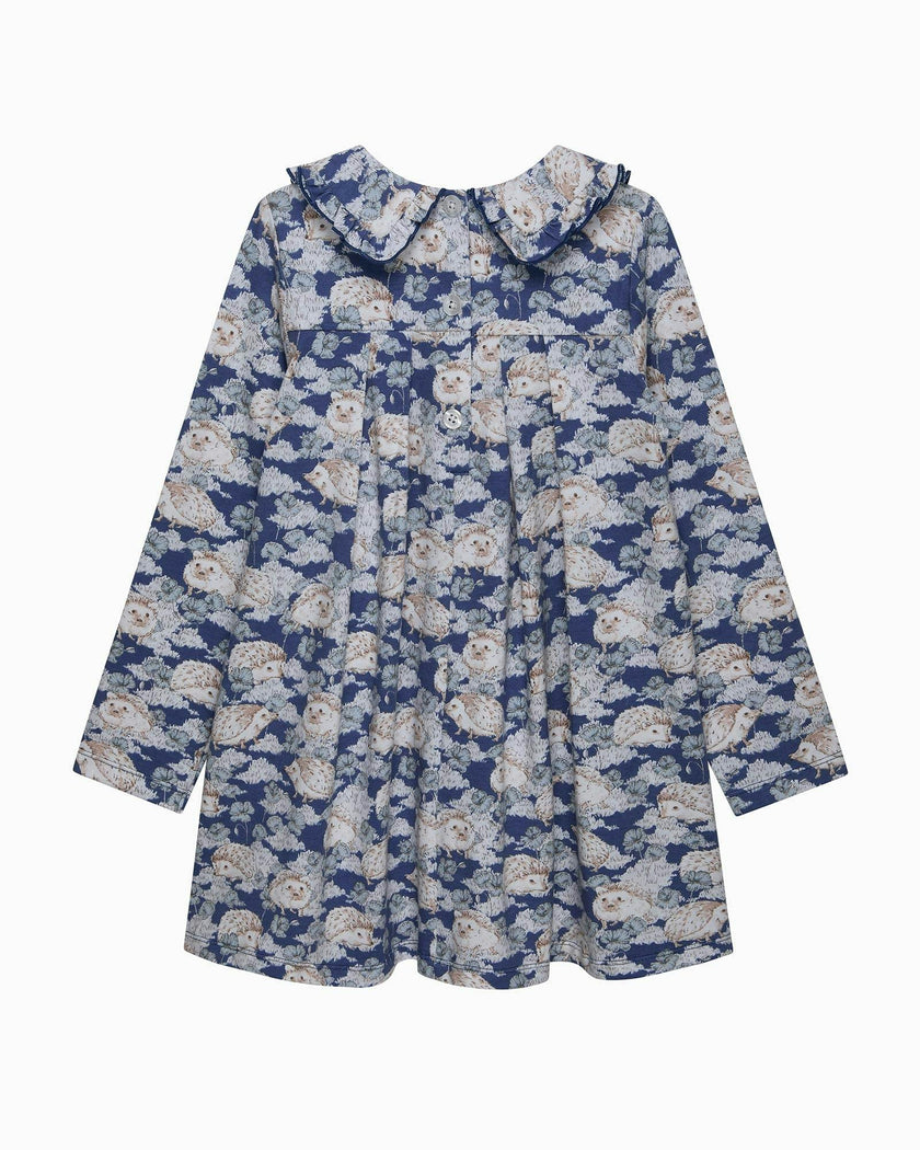 Hedgehog Jersey Dress in Navy