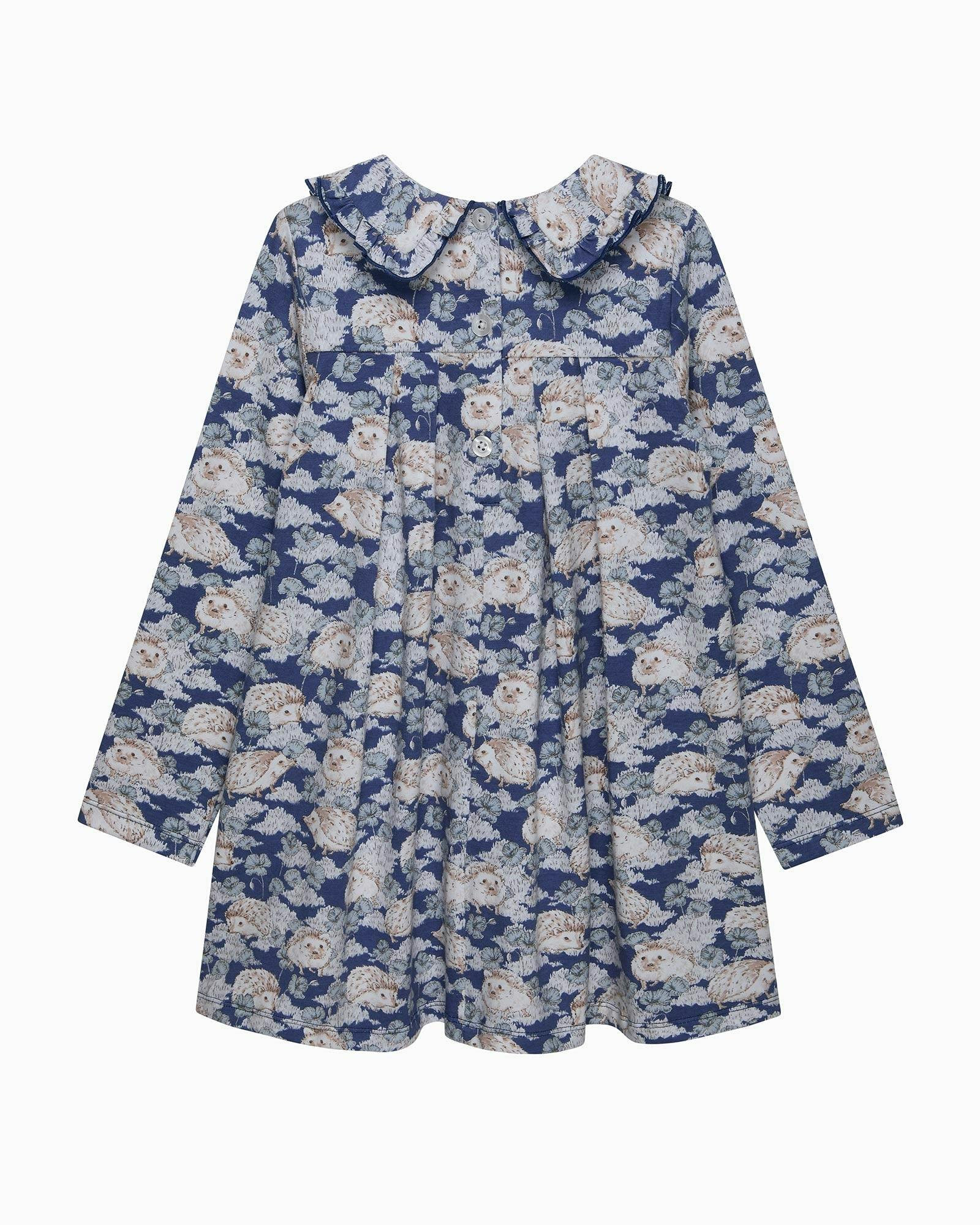 Hedgehog Jersey Dress in Navy