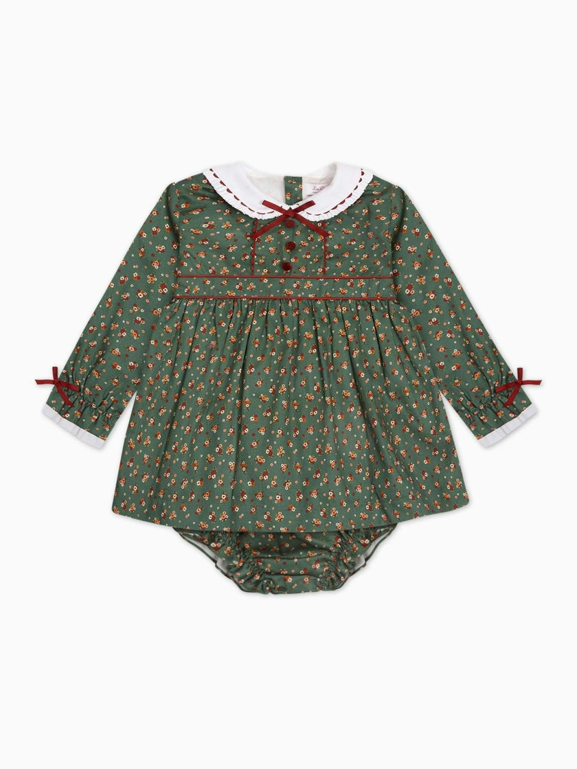 Green Floral Lilly Baby Girl Set