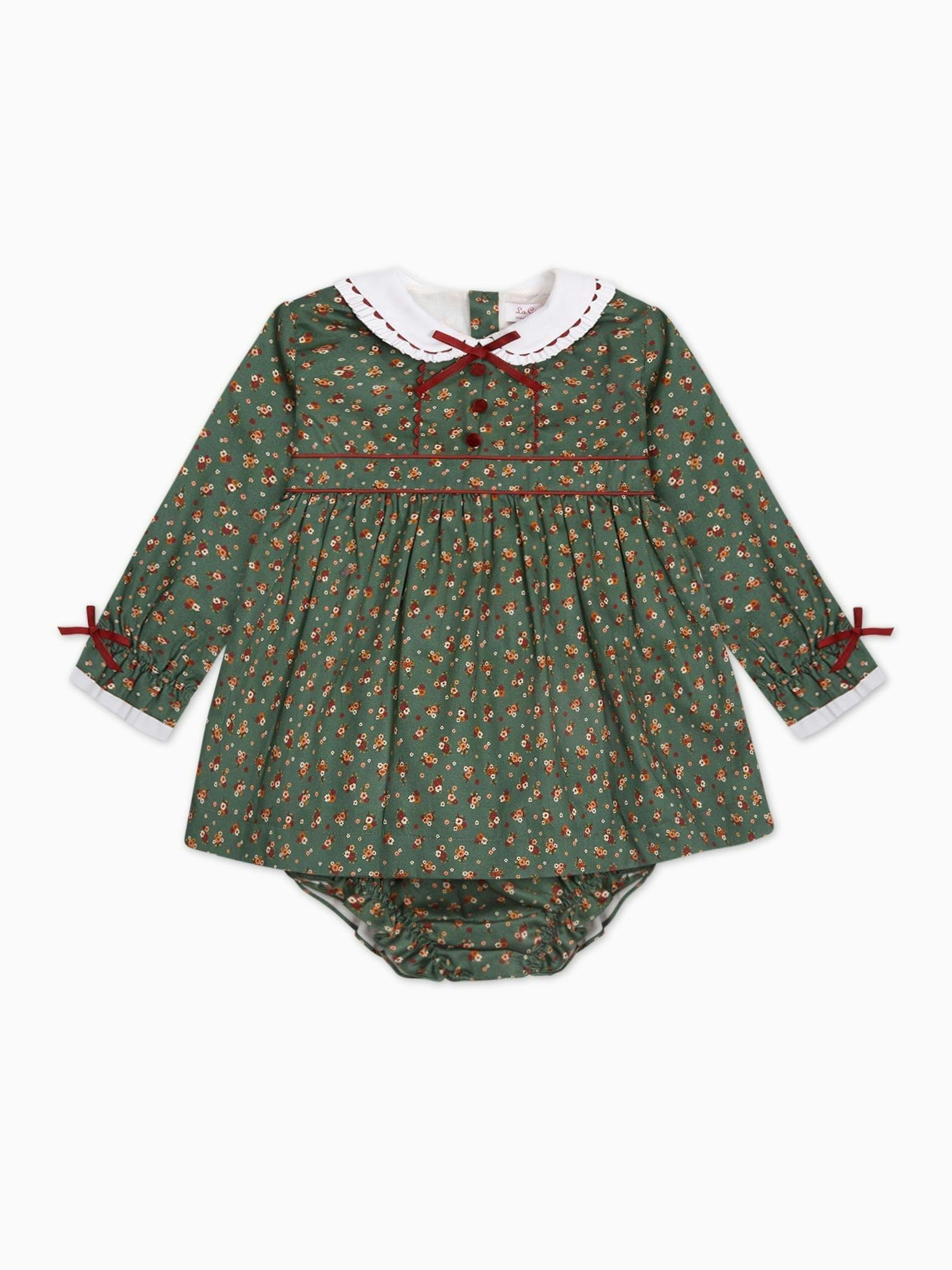 Green Floral Lilly Baby Girl Set