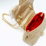 Classic Quilted Flower Pearl Handbag