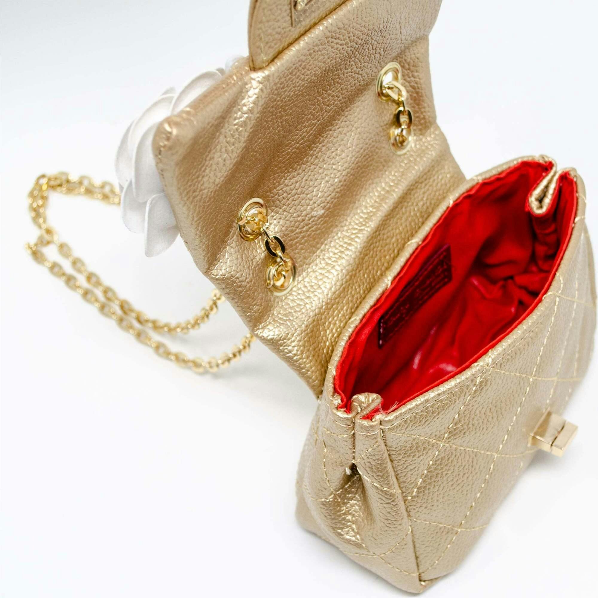 Classic Quilted Flower Pearl Handbag