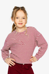 Soft Jersey Top Red And White Stripes