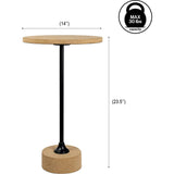 Calix 23.5" Contemporary Minimalist Metal/Cork Round End Table