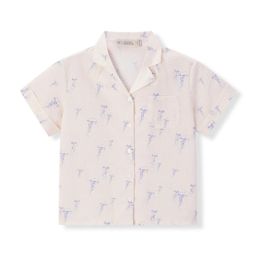 Sunset Jellyfish Button-Up Two Piece Set