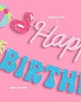 Pool Party Banner - glitter banner + icons