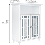 Windsor Wooden Floor Cabinet with Glass Mosaic Doors