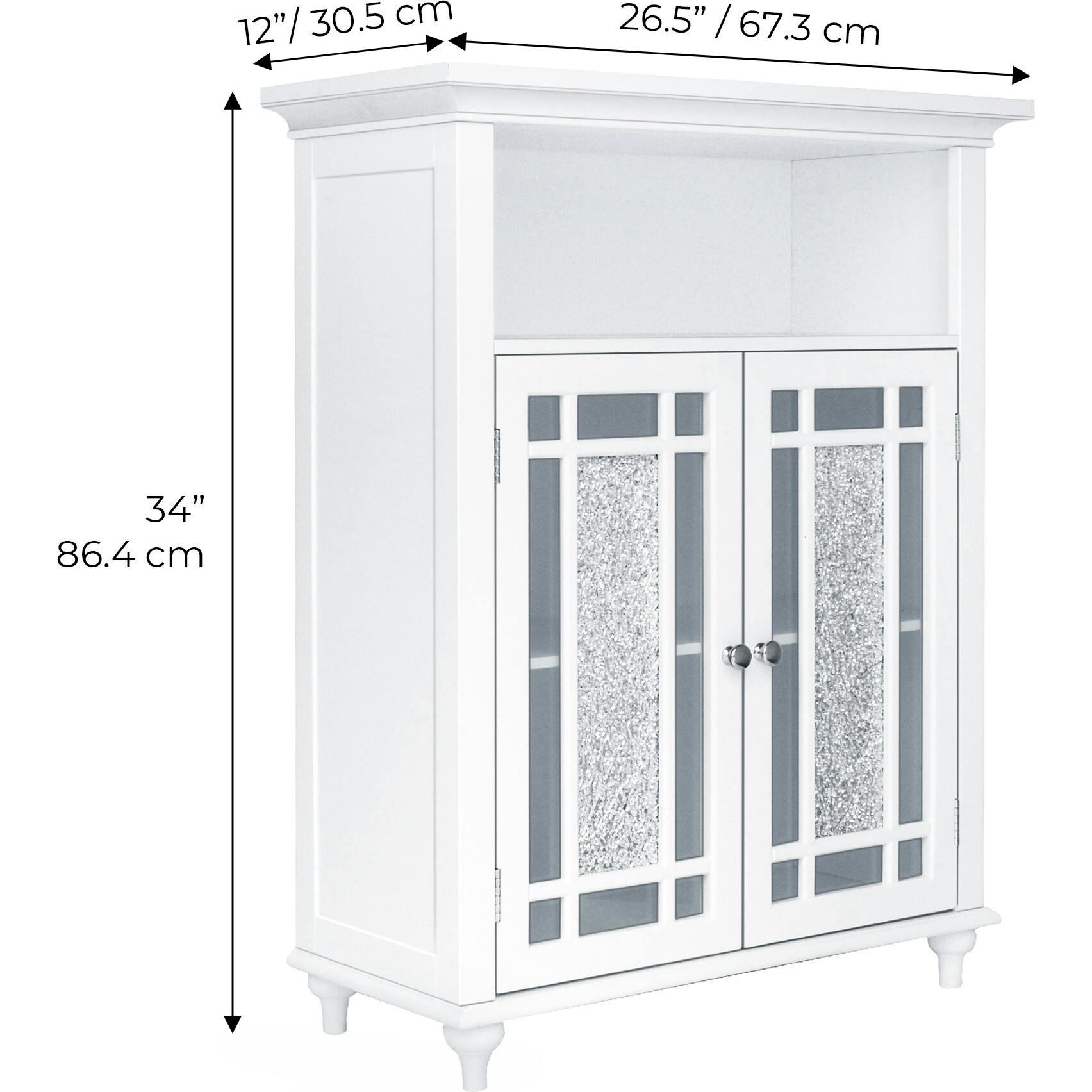 Windsor Wooden Floor Cabinet with Glass Mosaic Doors