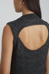 Women's Isla Lurex Wavy Rib Knit Long Tank Sweater Dress