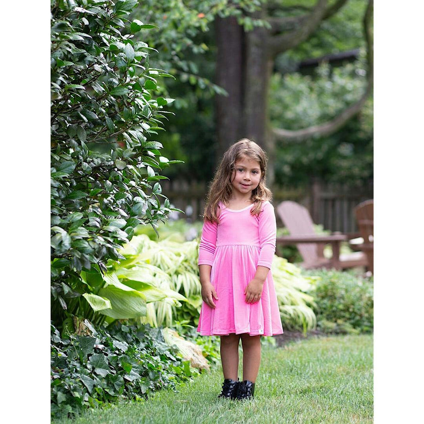 Twirly Stretch Velvet Scoop Back Long Sleeve Knit Dress