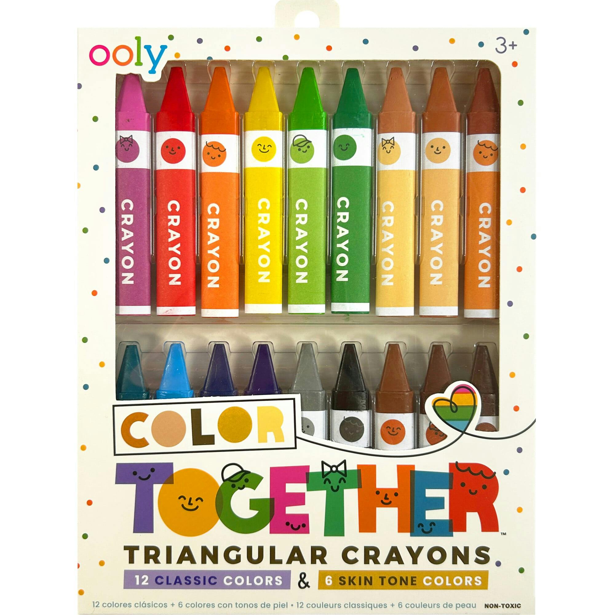 Color Together Triangular Crayons - Easy Grip - Set of 18